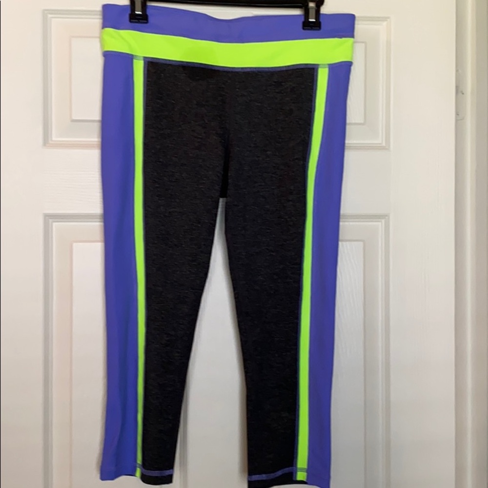 XERSION LUMINOUS LIME AND PURPLE-GREY WORKOUT PANT
